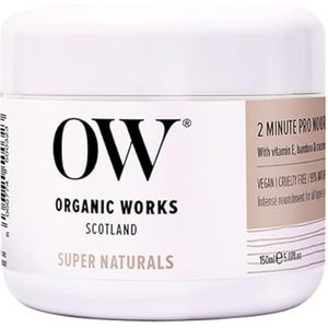 Organic Works Super Naturals 2 Minute Pro Nourish Hair Mask - Hydraterend haarmasker voor beschadigd haar - Herstelt gespleten haarpunten en vermindert kroezen -150ml - 99% natuurlijk & 100%