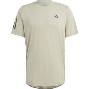 adidas Heren Club 3-Stripes Tennis Tee, silver pebble, L