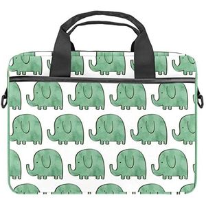 Olifant Patroon Laptop Schouder Messenger Bag Crossbody Aktetas Messenger Sleeve voor 13 13.3 14.5 Inch Laptop Tablet Beschermen Tote Bag Case, Meerkleurig, 11x14.5x1.2in /28x36.8x3 cm