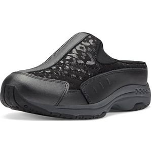 Easy Spirit Traveltime234 Clogs voor dames, Zwart luipaard, 38.5 EU
