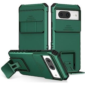 Case Cover, Siliconen Kickstand Case Compatibel Compatibel met Google Pixel 8,[3 Stand Ways] Verticale en Horizontale Stand Case,Full body Hard Slim Protective Phone Case (Color : DARK GREEN)