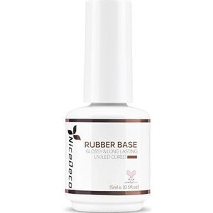 Nicedeco Clear Rubber Base Gel Nail Polish UV LED Semi-permanent Soak Off Gel Nagellak Base Coat Nail Art Manicure 15ML