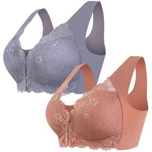 OwkHome Naadloze, Draadloze Push-up Bh For Dames, 2-pack - Plus-size, Volledige Dekking, Zachte Cups For Slaap En Dagelijks Gebruik, Geen Beugels, Comfort(13 Silver,2X-Large)