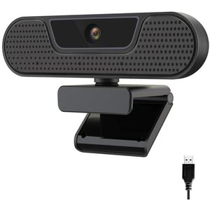 AIRYSSFU Webcams, 4K UHD Webcam 8MP Sensor 4 Ruisonderdrukkende Microfoons 85 ° Groothoek Privacy Cover USB Web Camera