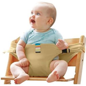 Babytuigje voor kinderstoel, draagbare voederveiligheidsgordel met riem, veiligheidsgordel voor peuters, opvouwbare babybooster-harnas voor babyspullen, jongens, maanden (kaki, één maat)