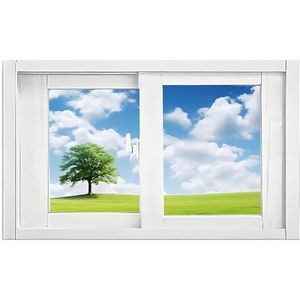 Mobiel kelderraam met hor, schuurramen 15"" 22"" 24"" huishoudelijke vervangende ramen, aluminiumlegering frame met gehard glazen schuifraam(White,80x35cm)