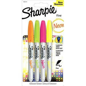 Sharpie Neon permanent marker - 4 stuks blister 4 Stuk neon
