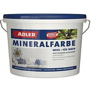 ADLER Minerale verf - witte, geurneutrale silicaatverf voor binnen - 4 kg - zonder oplosmiddelen, weekmakers en conserveringsmiddelen