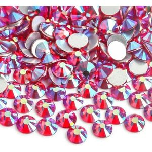 Lichtroze/Roos/Fuchsia/Roos Glazen 3D Nail Art Strass SS3~SS34 Kristallen Nagels Non HotFix Decoraties-Light Siam AB-SS8 1440 stuks