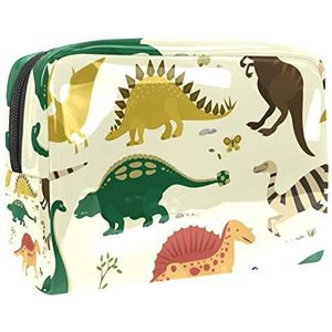 Cosmetische tas voor dames,kleine make-uptas voor portemonnee,Dinosaurus vintage kleur,Cosmetische reistas,make-uptasje