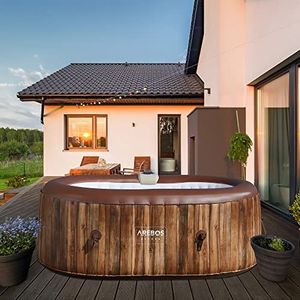 Arebos Opblaasbaar - Hottub voor Innen en Buiten - Opblaasbaar 2 Persoons - 90 Luchtstralen - 190x120 cm - 550L - Opblaasbaar Bubbelbad Massage