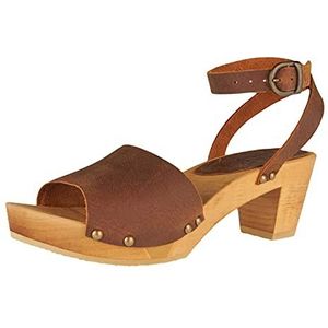 Sanita Yara Clog Sandal | Original Handmade | Flexible Clog Sandal for Women | Bruin | 40 EU