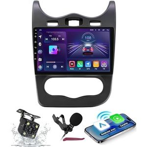 Android 14 Autoradio Navi voor R-enault Sandero 2013-2014 9 ""Screenradio met draadloze carplay Android Auto GPS Navigatieondersteuning Bluetooth 5.0 HIFI FM 5G-WiFi SWC MIC-camera,M150s