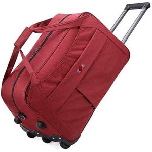 Koffer Reiskoffer met grote capaciteit en wielen, trolleytas, rolbagage, Oxford-tas op wielen (Color : Red, Size : 55x31x34cm)