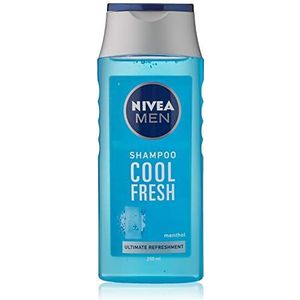NIVEA MEN Cool Fresh Shampoo 250 ml, dagelijkse shampoo voor mannen, koele en verfrissende haarverzorging, menthol shampoo geschikt voor normaal tot vettig haar