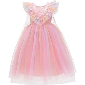 Lito Angels Prinsessenjurk met cape voor kleine meisjes, maat 2-3 jaar (98), roze (etiketnummer 100)