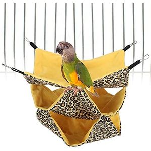 Voluxe Slaapzak kooi voor Hamster Sugar Glider, Hamster Hangmat 3 Layer Hamster Hangmat met 1 X hangmat voor Bird (L, geel)