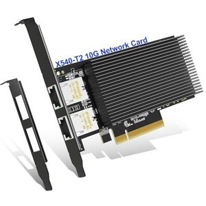 10 GB Dual LAN Base-T PCI-e Network Card, Intel X540 Controller, NICGIGA 10Gbps Ethernet-adapter, 2x 10Gbe RJ45-poort, 10G NIC-kaart, ondersteuning Windows/Windows Server/Linux/Vmware/ESX