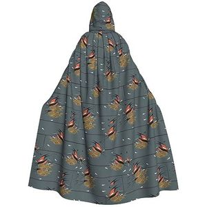 Bxzpzplj Boerenzwaluw in grafiet mantel met capuchon voor mannen en vrouwen, volledige lengte Halloween maskerade cape kostuum, 185 cm