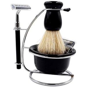 scheerkwaststandaard, Scheermeshouder Praktische scheerborstelstandaard for heren, mannelijke roestvrijstalen scheerapparaathouderset, plankscheeropbergrek badkameraccessoires(Black2)