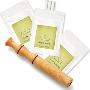 SVELNIO Aromatherapie etherische olie inhalator, inhalatorstick om te stoppen met roken, persoonlijke houten etherische oliediffuser met 3 katoenen lonten