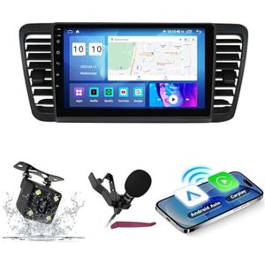 Android 14 Autoradio Navi voor S-ubaru Legacy Outback (2003-2009) 9-inch QLED-scherm autoradio met draadloze Carplay Android Auto GPS-navigatie met BT5.0 HIFI FM 5G-WiFi SWC RDS MIC,M150s