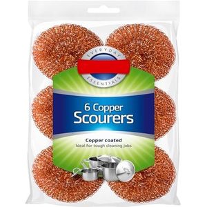 Zale Yardley Schuursponzen, 6 stuks, schrobben, schrobben sponzen, afwasschuursponzen, niet-krasschrobben, metalen schuursponsdraad, wol sponsschuursponzen, heavy-duty reinigingssponzen (koper)