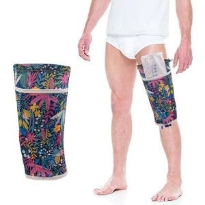 Katheter-beenzakhouder, stoffen katheterhoezen urinebeenzakhouder, verstelbare urinedrainagezak, blijft op zijn plaats (meerkleurig, L)
