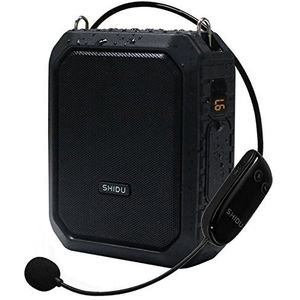 Draadloze Spraakversterker SHIDU stemversterker Bluetooth Leraarmicrofoon 18W draagbare persoonlijke versterker met Headset Mic Oplaadbare Persoonlijke microfoon voor in de klas Buiten Gids