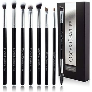 De set van oogmake-upkwasten van Oscar Charles: professionele set van make-upkwasten met zachte kwasten voor het blenden, kwasten voor oogschaduw en voor wenkbrauwen in een mooie geschenkdoos