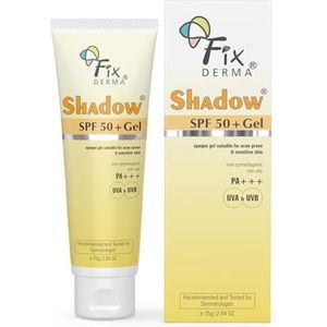 Fixderma Shadow Gel voor de vette huid - SPF 50 gezicht zonnebrandcrème, waterbestendige moisturizer - 2.5 oz