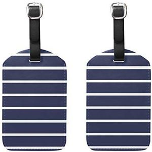 Bagage Labels, Navy witte streep bagage tas Tags Reizen Tags koffer Accessoires 2 Stuks Set