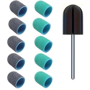 Een zandhoed met een hoed 10 stuks Multicolor Nagelschuurboortjes 80-180 grit(Black 80grit)