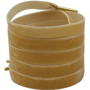 THEDAYBABY 2 Paar 1.27Cm Stapel Coating Enkelzijdige Pluche Schoenveters Met Gouden Metalen Aglet Elegante Webbing Band Pluizige Stroomden Suede Kant, 1622-2 Abrikoos, 180 cm