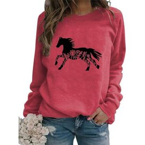 Just A Girl Who Loves Horses Sweatshirt Women Crew Neck Equestrian Horses Sayings Funny Pullovers Horse Lover Gifts
