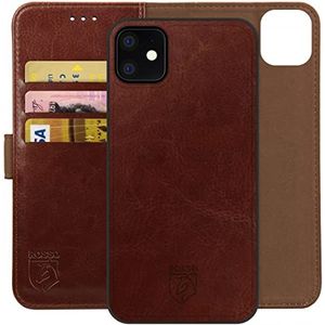 Rosso Element Uitneembaar 2-in-1 Hoesje Geschikt voor voor iPhone 11 | Luxe Portemonnee | Back Cover | Pasjeshouder | Bruin
