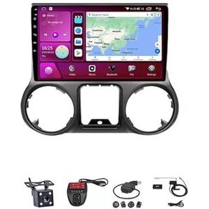 Android Double Din Car Stereo 9 Inch Touchscreen Autoradio Autotoebehoren Multimedia Stuurwielbediening met Navigatie Plug And Play Voor Jeep Wrangler 3 JK 2011-2017(M100S WIFI 1G+16G)