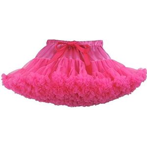Baby Meisjes Tutu Rok Prinses Pluizige Zachte Tule Ballet Dans Pettiskirt Verjaardagsfeestje Tule Geplooide Jurk S Rode Roos 2-4 jaar