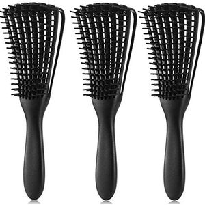 Ontwarrende borstel voor Afro America/Afrikaans haar getextureerd 3a tot 4c kinky golvend / krullend/krullend/nat/droog/olie/dik/lang haar, knopen ontklitter hoofdhuid massage kam haarontklitter voor