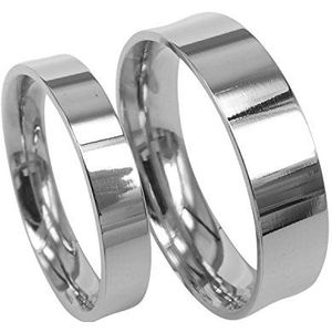 Een trouwring. Een eeuwige ring. Een verlovingsrin Trouwring Verlovingsringset Titanium Zilver Pakket van 2
