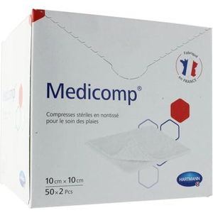 2 x 50 steriele vlieskompressen, 10 x 10 cm, Medicomp Hartmann