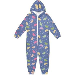 LI ZHI XIN Kinderpyjama met capuchon uit één stuk, jongens en meisjes, jumpsuits voor kinderen, onesie, slaappak, alles-in-één pyjama, winter, warme huisjumpsuit, 5-14 jaar, kleurrijke