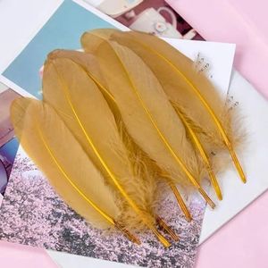 15-20cm natuurlijke ganzenveren veelkleurig voor handwerk zwaanveer voor thuis partij sieraden decoratie-donker gouden-20st
