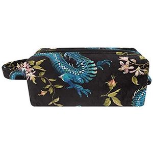 Honden gele strepen vrouwen cosmetische tas schoonheid tas, draagbare opknoping reizen toilettas tas zachte make-up etui voor kinderen, Multi kleuren 03, 8.2x3.1x3.5 in/21x8x9 cm,