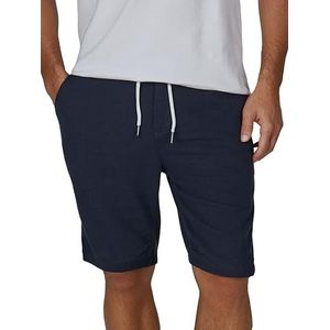 riverso RIVOliver Korte herenshorts, korte broek, bermuda, knielang, effen, wit, blauw, marineblauw, beige, zwart, groen, S, M, L, XL, XXL, 3XL, 4XL, 5XL, Donkerblauw, M
