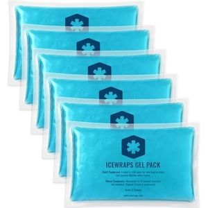 IceWraps 3 x 5 herbruikbare warme of koude ijszakken voor warming-ups, brood reliëf of eerste hulp, 6 stuks, blauw