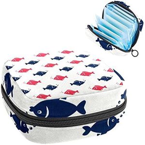 vis zwemmen periode Pouch draagbaar,Tampon opbergtas voor maandverband, Meerkleurig, 4.7x6.6x6.6 in/12x17x17 cm