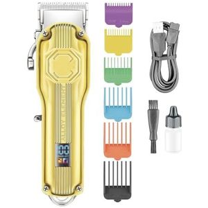 Tondeuse voor mannen, tondeuse professionele tondeuse oplaadbare haarsnijmachine draadloze kapper verstelbare tondeuse voor mannen (kleur: gouden)