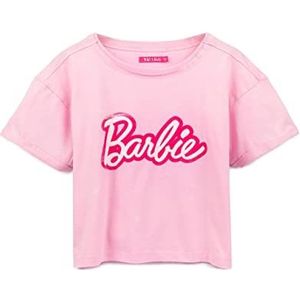 Barbie T-shirt met spaken, dames, mode, poppen, logo roze crop top, Roze, XXL