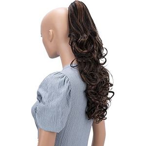 CAISHA 50cm Haarstukje Vlecht Paardenstaart Haarextensies Volumineus Golvend Braun Mix H16